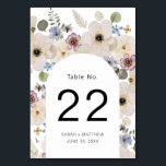 Boho Floral Arch Wedding Table Number<br><div class="desc">Chic,  modern,  and perfect for spring and summer weddings. This wedding table number features stunning hand-painted boho chic watercolor florals in shades of cream,  ivory,  sage green,  burgundy,  and dusty blue arranged around a trendy boho arch. Find additional products in the Modern Boho Chic Floral Wedding Collection.</div>