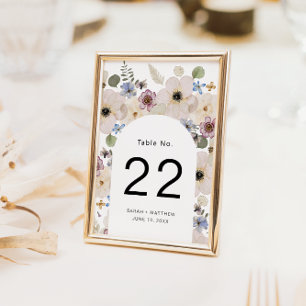 Boho Floral Arch Wedding Table Number
