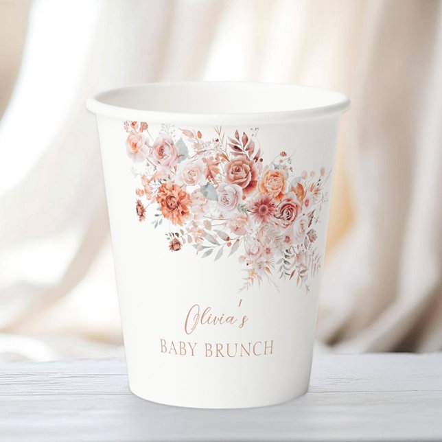 Boho Floral Baby Brunch Paper Cups (Creator Uploaded)