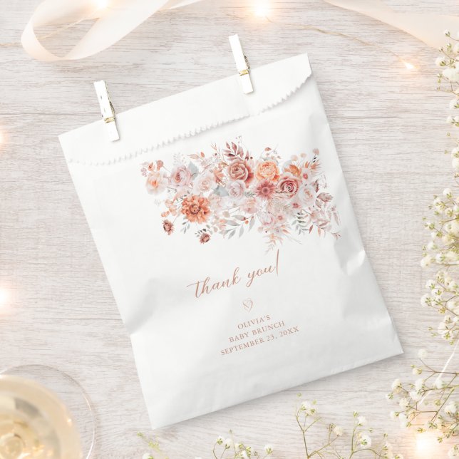 Boho Floral Baby Brunch Thank You Favour Bag (Clipped)