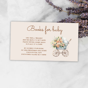 Boho Floral Baby Carriage Books for baby Enclosure Card
