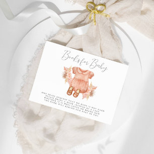Boho Floral Baby Girl Bring A Book Invitation