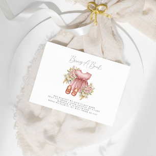 Boho Floral Baby Girl Shower Bring A Book Invitation