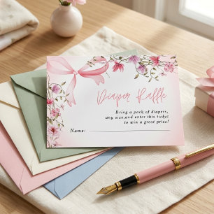 Boho Floral Baby in Bloom Baby Shower Enclosure Card