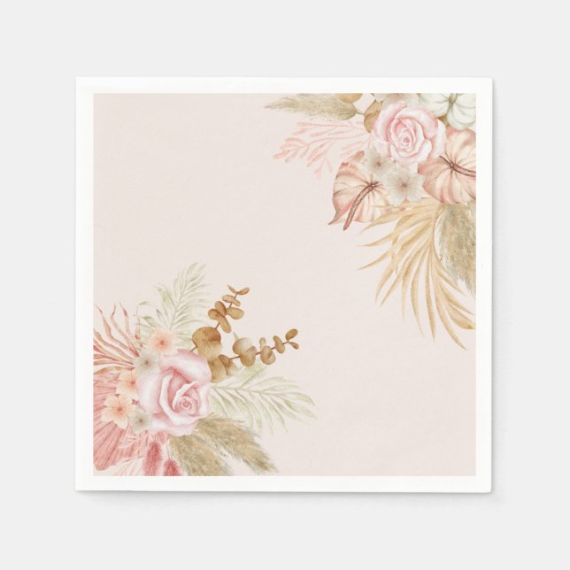 Boho Floral Baby In Bloom Napkin (Front)