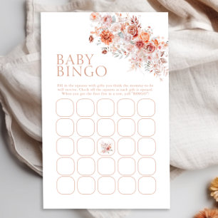 Boho Floral Baby Shower Baby Bingo Game