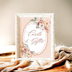 Boho Floral Baby Shower Cards and Gifts Poster