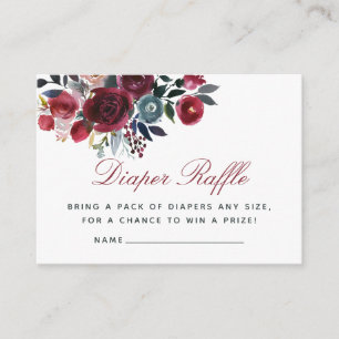 Boho floral Baby Shower Diaper Raffle Enclosure Card