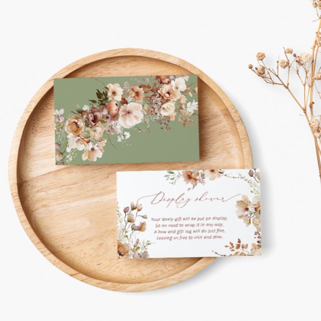 Boho Floral Baby Shower Display Shower Enclosure Card (Creator Uploaded)