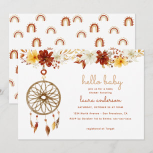 Boho Floral Baby Shower Gender Neutral Invitation