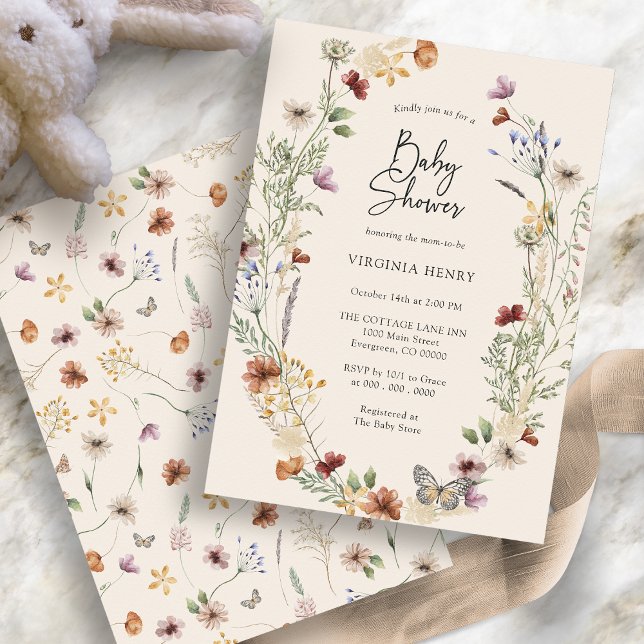 Boho Floral Baby Shower Invitation (Boho Floral Baby Shower Invitation
)