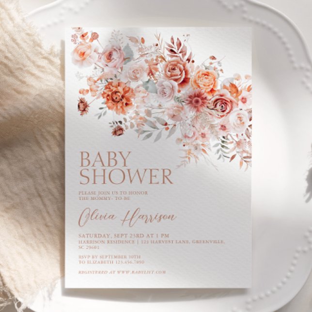 Boho Floral Baby Shower Invitation (Creator Uploaded)
