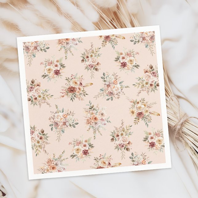 Boho Floral Baby Shower Napkins (Creator Uploaded)