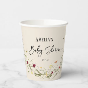 Boho Floral Baby Shower Paper Cups