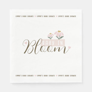Boho Floral Baby Shower Paper Napkin