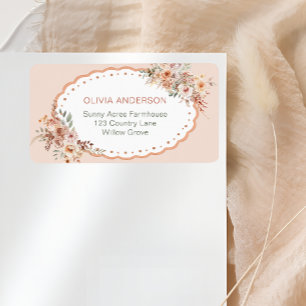 Boho Floral Baby Shower Return Address Label