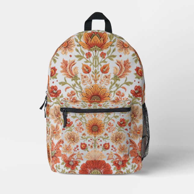 Boho Floral Backpac Printed Backpack (Front)