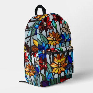 Boho Floral Backpack Flower Print Bookbag