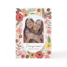 Boho floral blush girly mothers day drawing