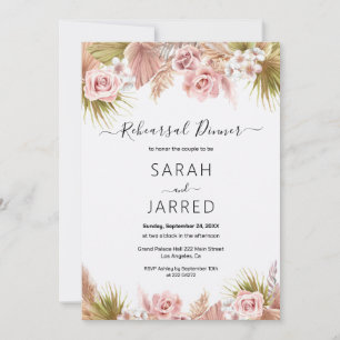 Boho Floral Border Rehearsal Invitation