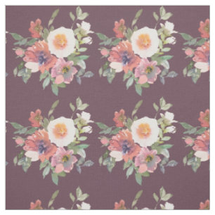 Boho Floral Bouquet on Dark Purple Fabric