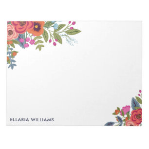 Boho Floral Bouquets - Name Notepad