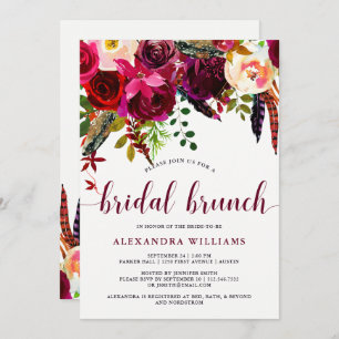 Boho Floral   Bridal Brunch Invitation