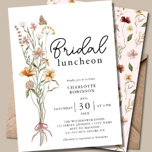 Boho Floral Bridal Luncheon Invitation