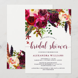 Boho Floral Bridal Shower Invitation