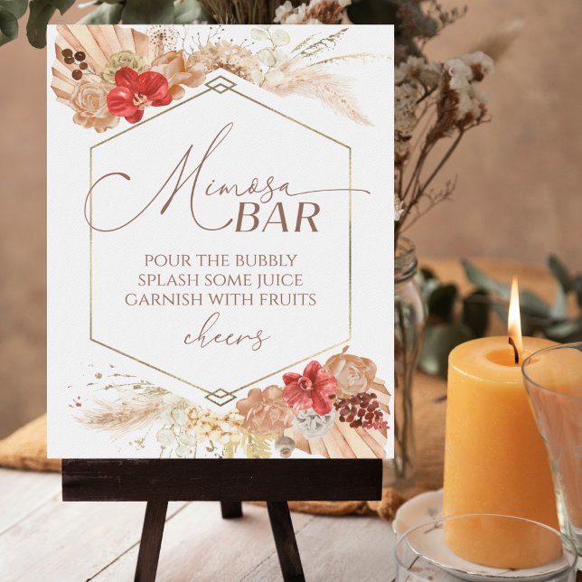 Boho Floral Bridal Shower Mimosa Bar Sign (Creator Uploaded)