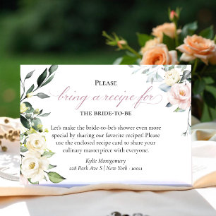Boho Floral Bridal Shower Recipe Request Card