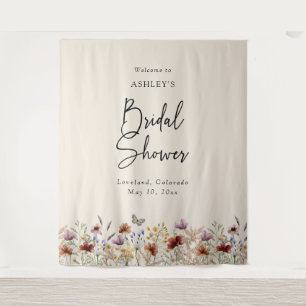 Boho Floral Bridal Shower Tapestry