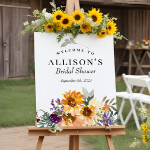 Boho Floral Bridal Shower Welcome Sign