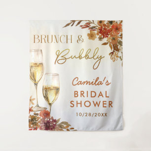 Boho Floral Brunch and Bubbly Bridal Shower Tapestry