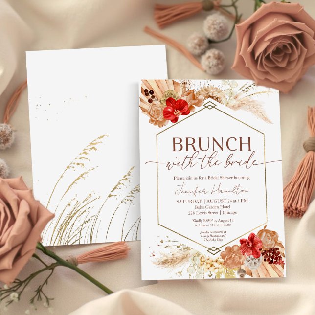 Boho Floral Brunch with the Bride | Bridal Shower Invitation (Creator Uploaded)