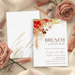 Boho Floral Brunch with the Bride   Bridal Shower Invitation