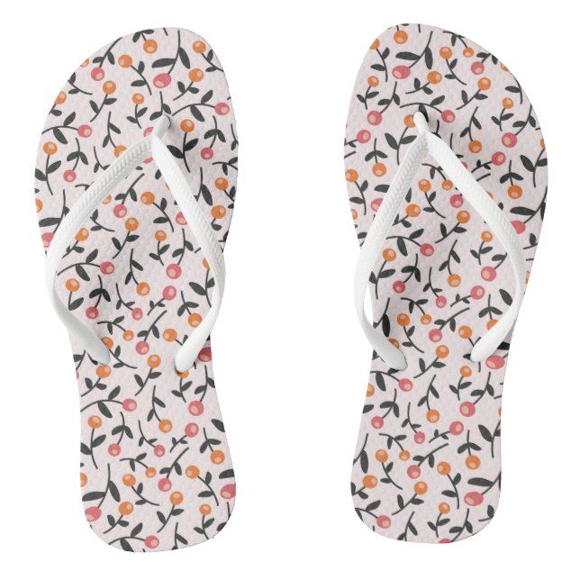 Boho Floral Bud Pattern Thongs (Footbed)