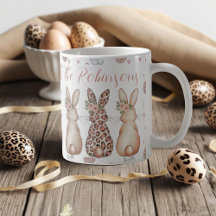 Boho Floral Bunnies Personalised Easter