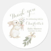Boho Floral Bunny Sage Sticker
