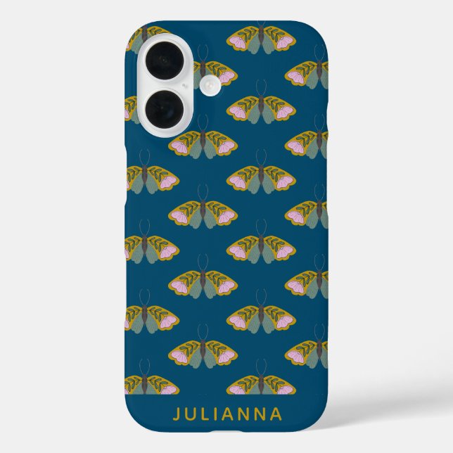 Boho Floral Butterfly Illustration Personalised Case-Mate iPhone Case (Back)