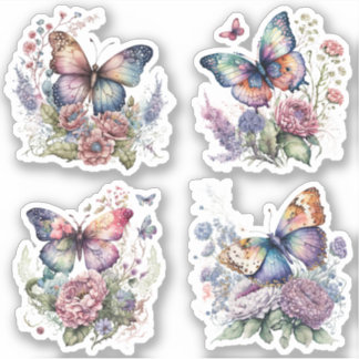 Boho floral Butterfly Sticker Bohemian Aesthetics