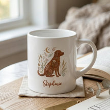 Boho Floral Celestial Dog Graphic
