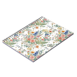 Boho Floral Celestial Moon  & Snakes Botanical Notebook