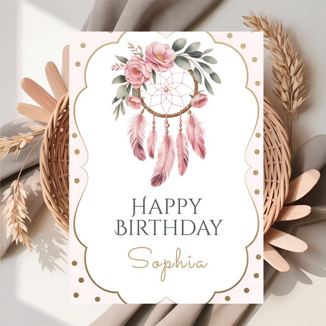 Boho Floral Chic Birthday Card (Creator Uploaded)