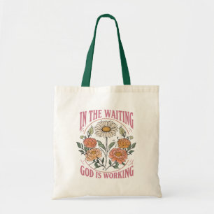 Boho Floral Christian Quote Tote Bag