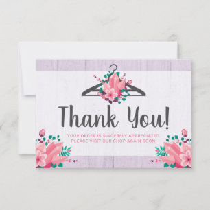 Boho Floral Clothes Hanger Boutique Thank You