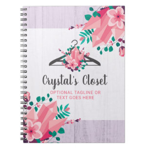 Boho Floral Clothes Hanger Closet Fashion Boutique Notebook