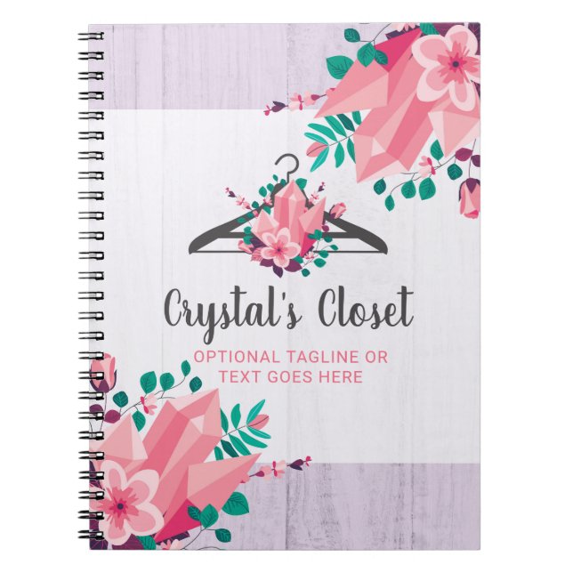 Boho Floral Clothes Hanger Closet Fashion Boutique Notebook (Front)