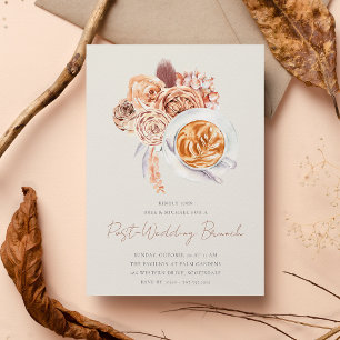 Boho Floral Coffee Post-Wedding Brunch Invitation
