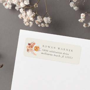 Boho Floral Coffee Return Address Label